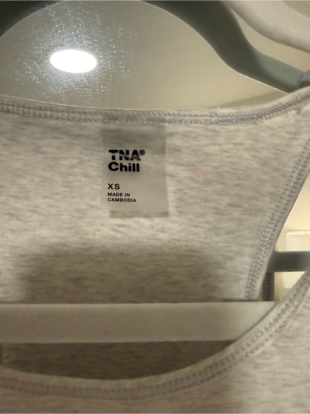 TNA Light Gray Ribbed Racerback Tank - Picture 2 of 2